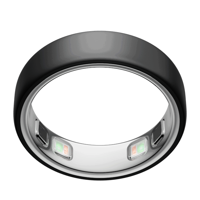 Stealth Oura Ring 5, sensors visible inside the band